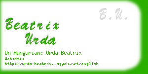 beatrix urda business card